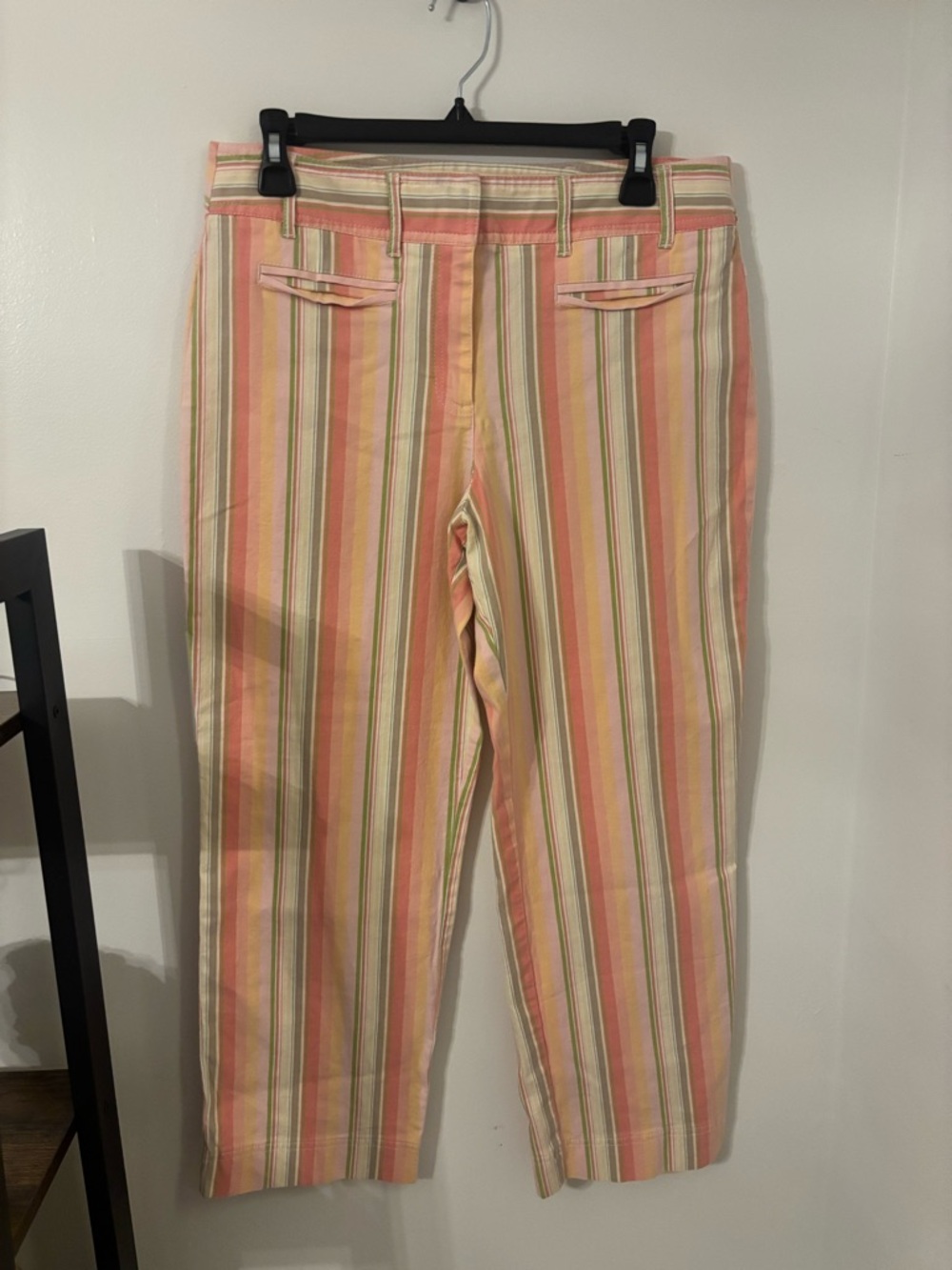 LOFT Striped Chinos in Pink, Cream & Green pastels, wide leg